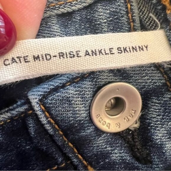 RAG & BONE Jeans Cate Step Hem Mid Rise Ankle Skinny in Hampton Size 24 - Picture 12 of 15